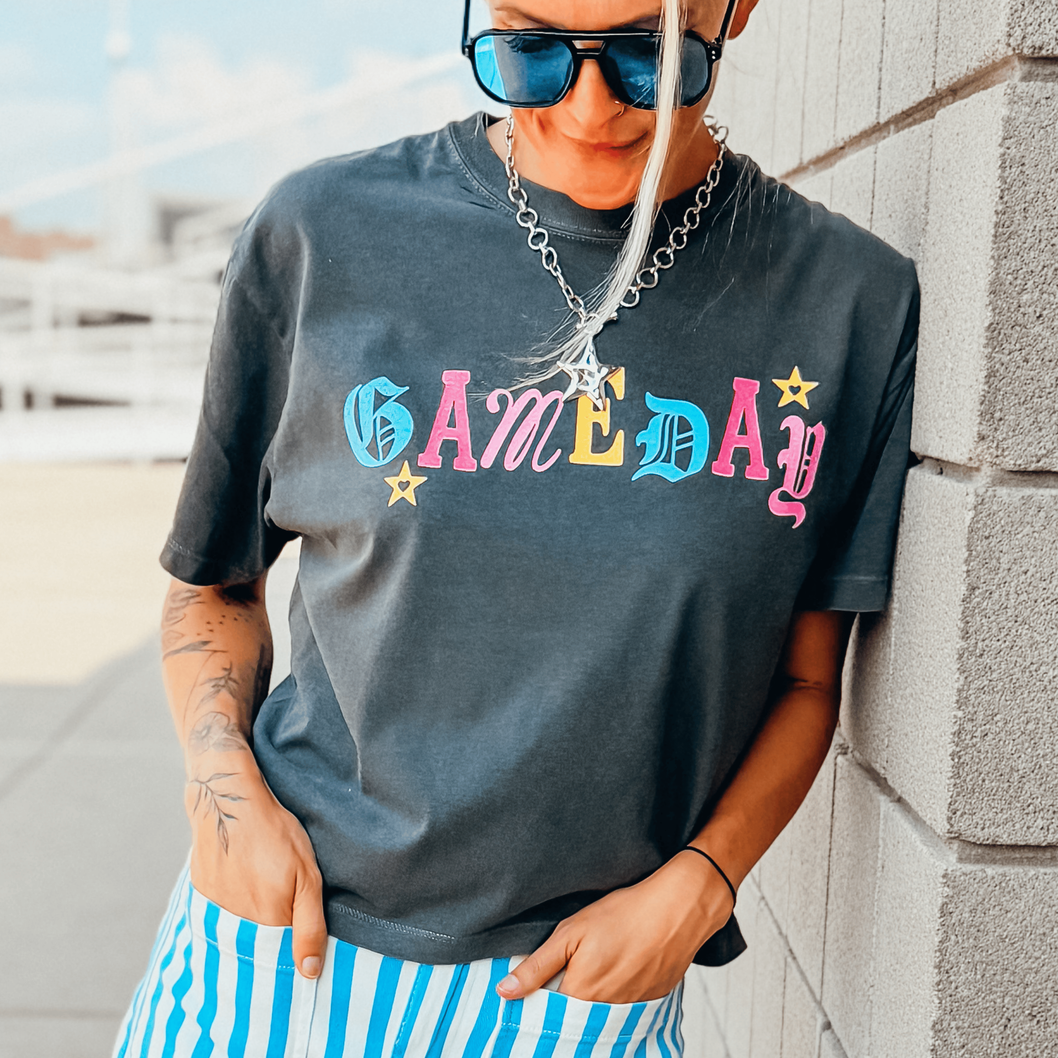 Colorful Gameday Cropped Tee