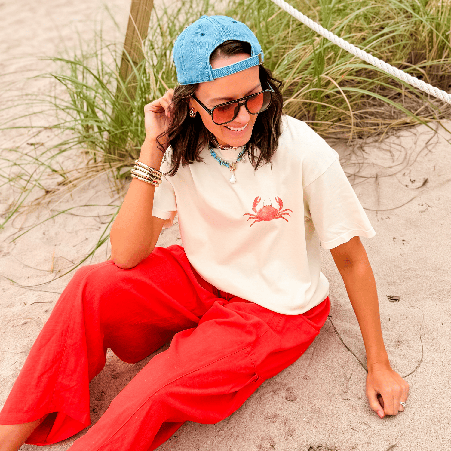 model wearing Gone Coastal Tee