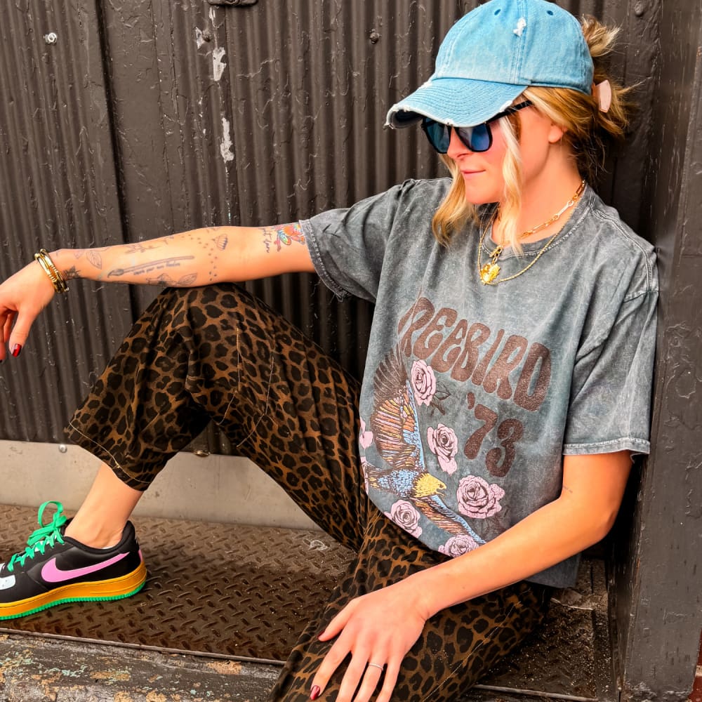 Floral Freebird Mineral Wash Tee