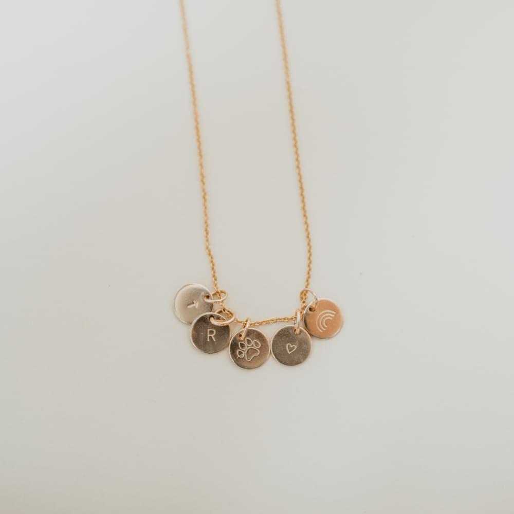Initial Disc Necklace - Necklaces