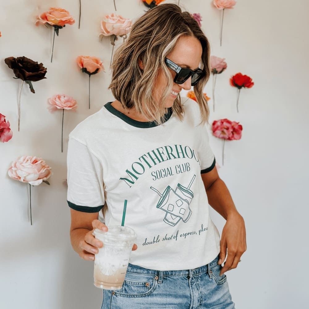 Motherhood Social Club Ringer Tee - Mommy Apparel