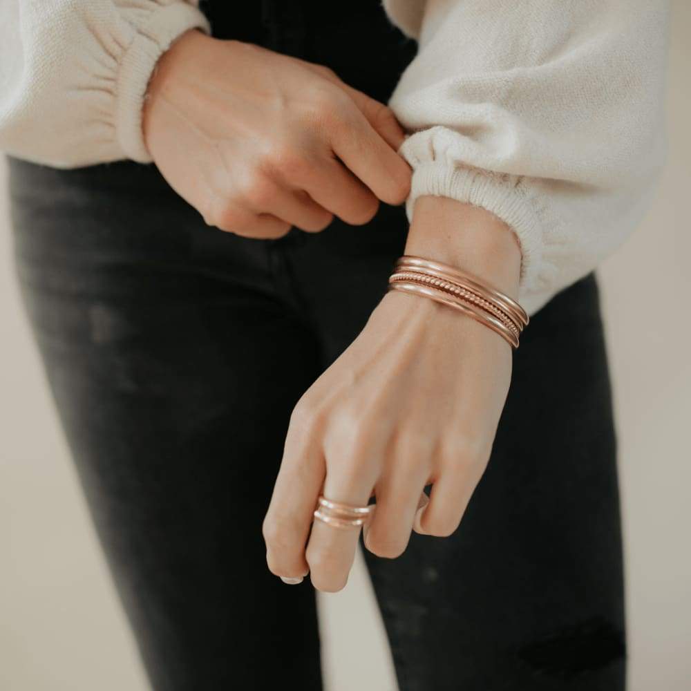 Personalized MM Rose Gold Women’s Bangle - Women’s Bangles