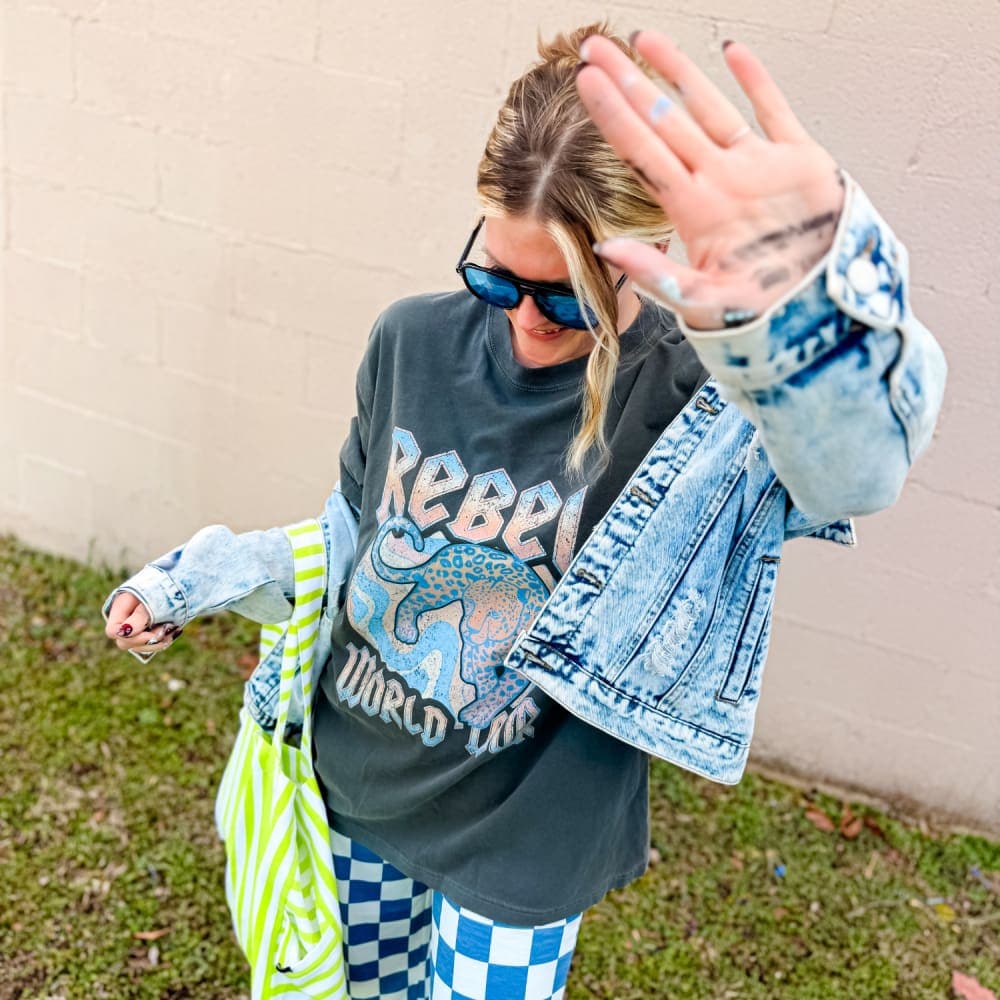 Rebel Tour Leopard Tee - NEW