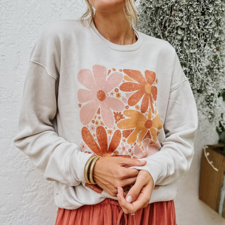 Retro Fall Flowers Sweatshirt