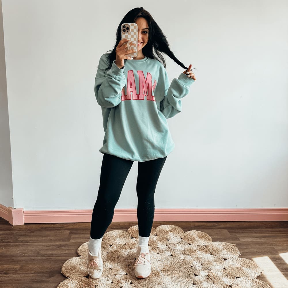 Summer Mama Sweatshirt - Dusty Blue