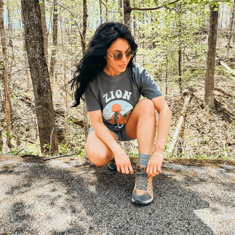 model wearing Zion National Park Tee