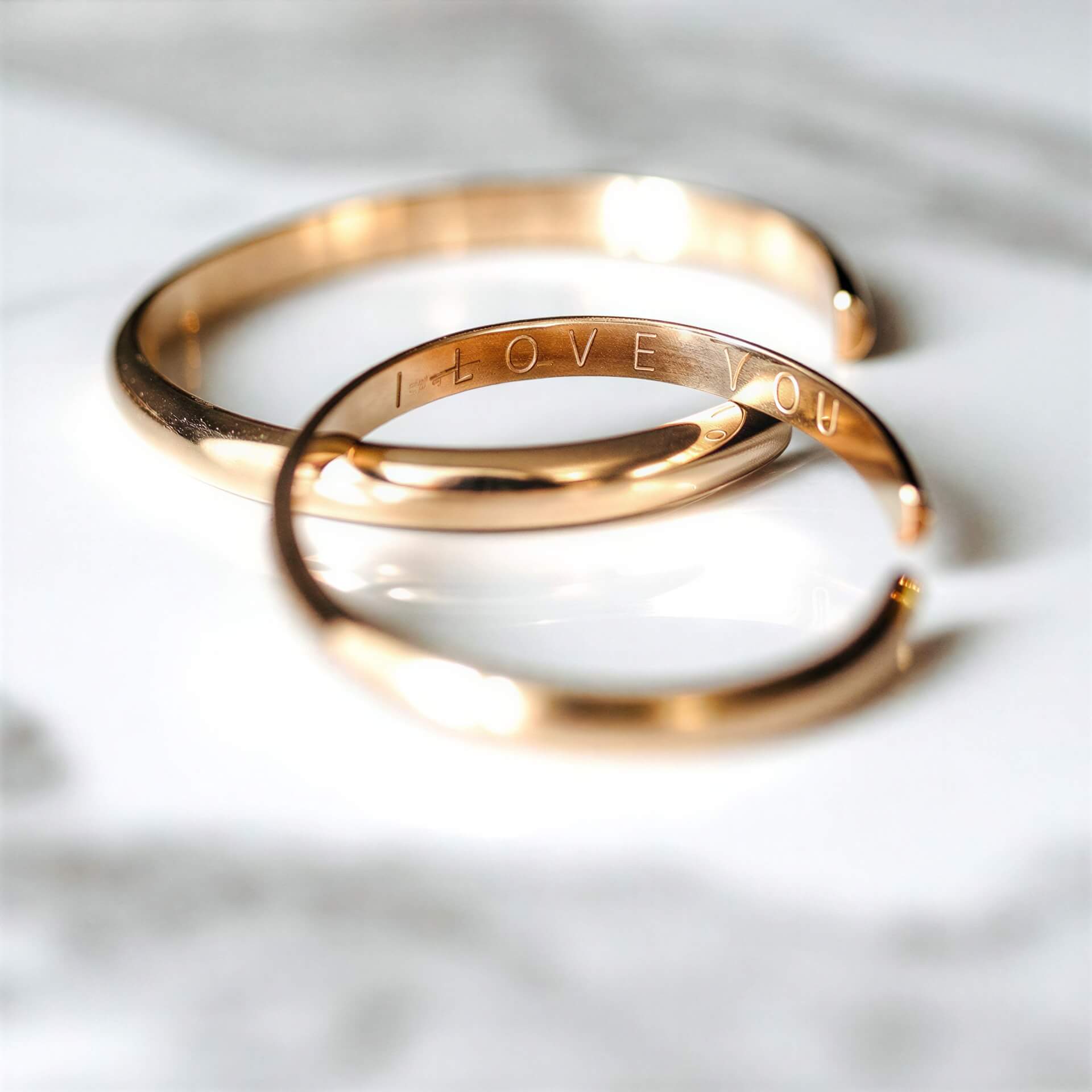 Personalized Rose Gold Mama & Me Set - Baby Bangles