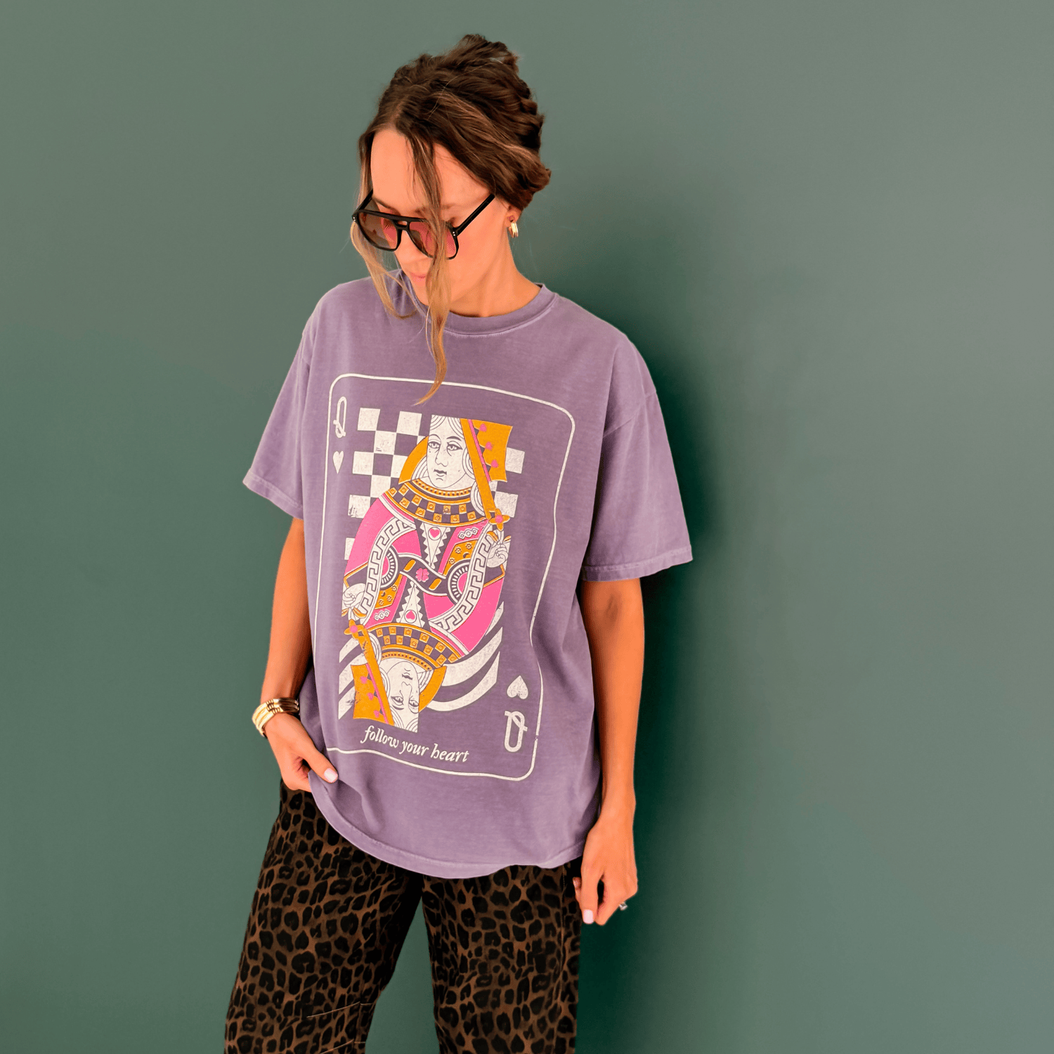 model wearing Queen of Hearts Tee