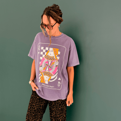 model wearing Queen of Hearts Tee