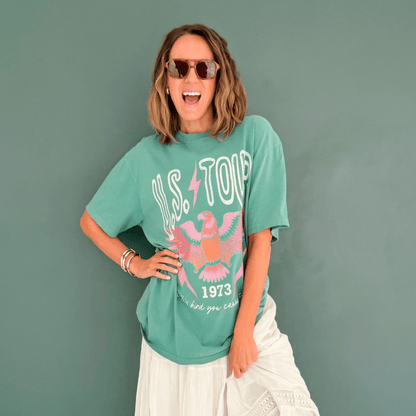 model wearing Fly Bold '73 Tee