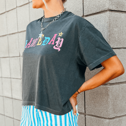 Colorful Gameday Cropped Tee