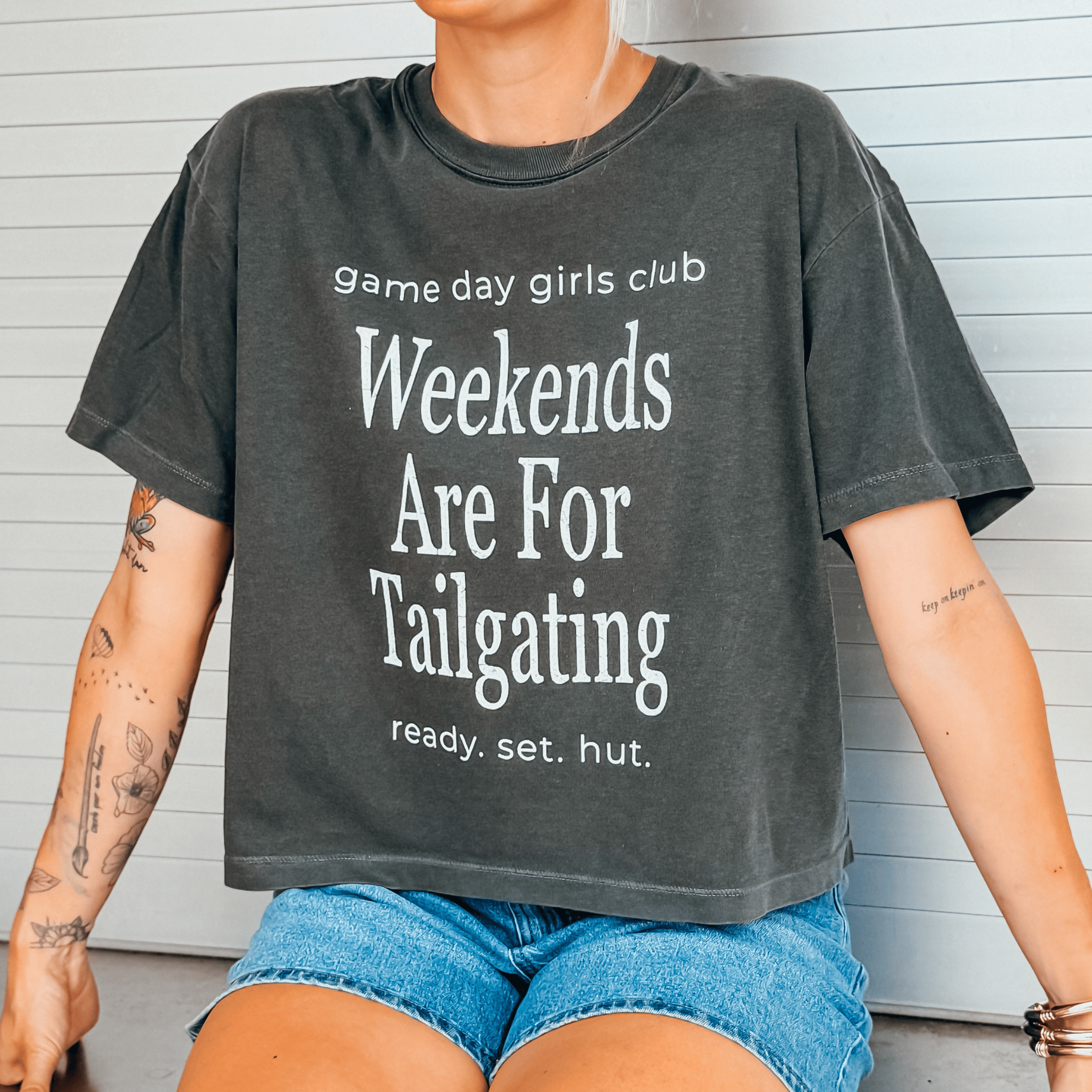 Weekends Are For Tailgating Cropped Tee