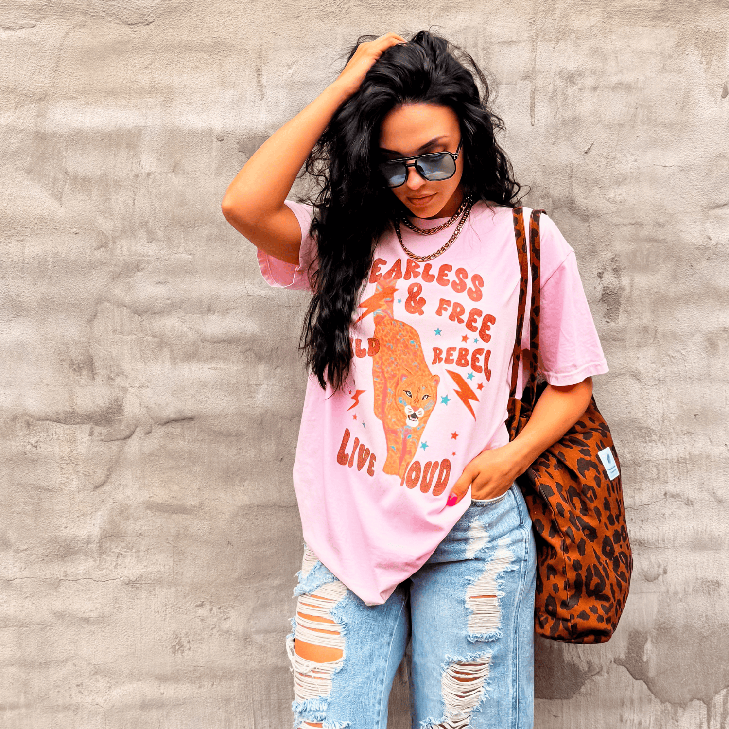 model wearing Wild Rebel Tee