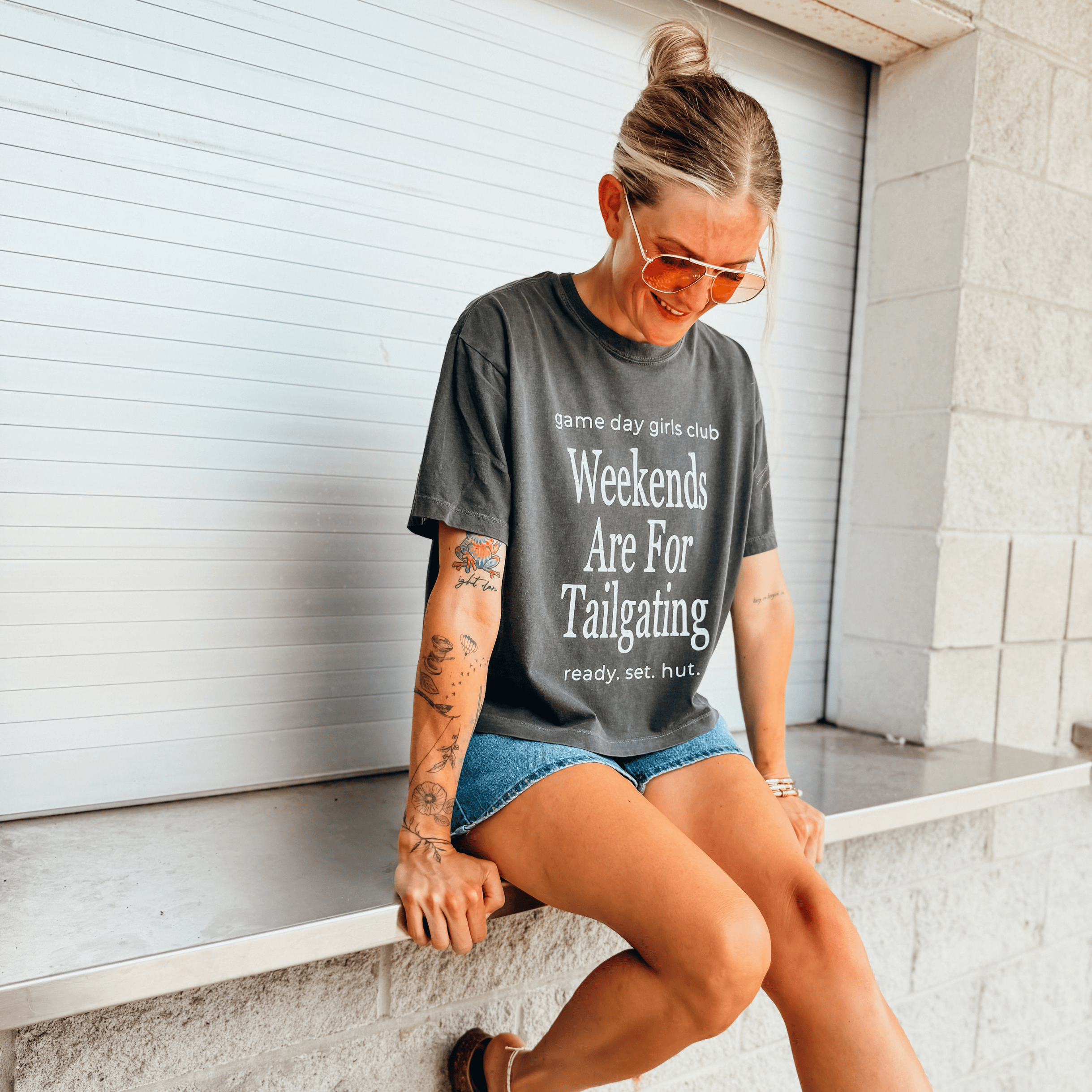 Weekends Are For Tailgating Cropped Tee