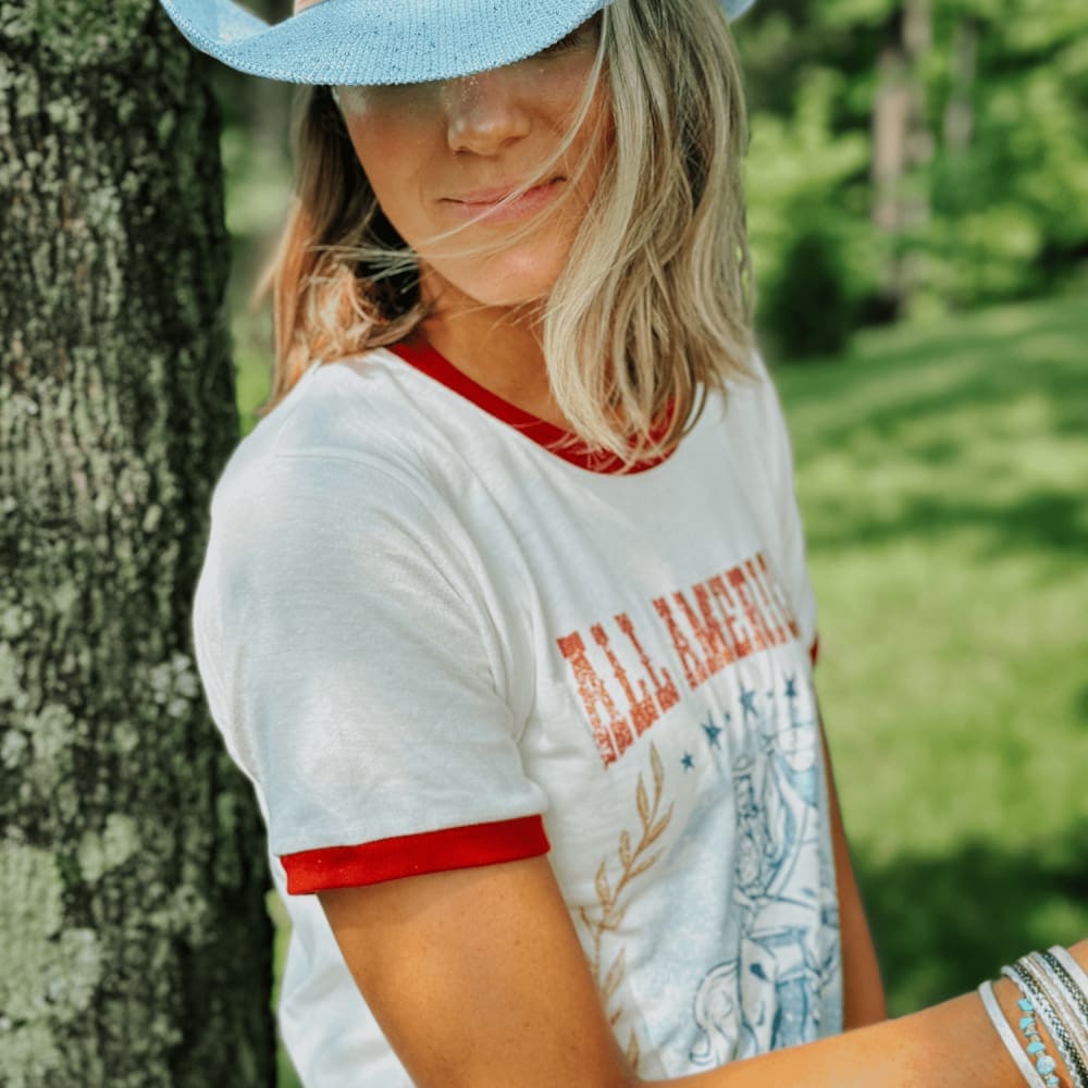 American Sweetheart Ringer Tee - Mommy Apparel