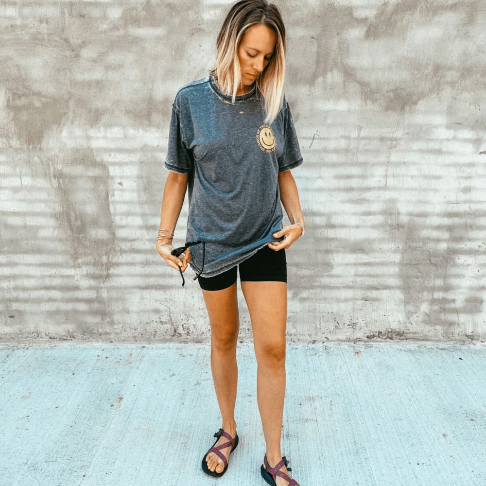 Be the Reason Smiley Tee - Acid Wash - Mommy Apparel