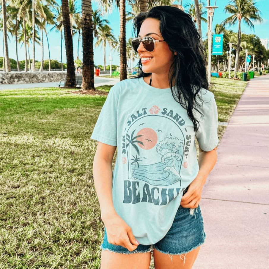 Beachy Tee - Dusty Blue