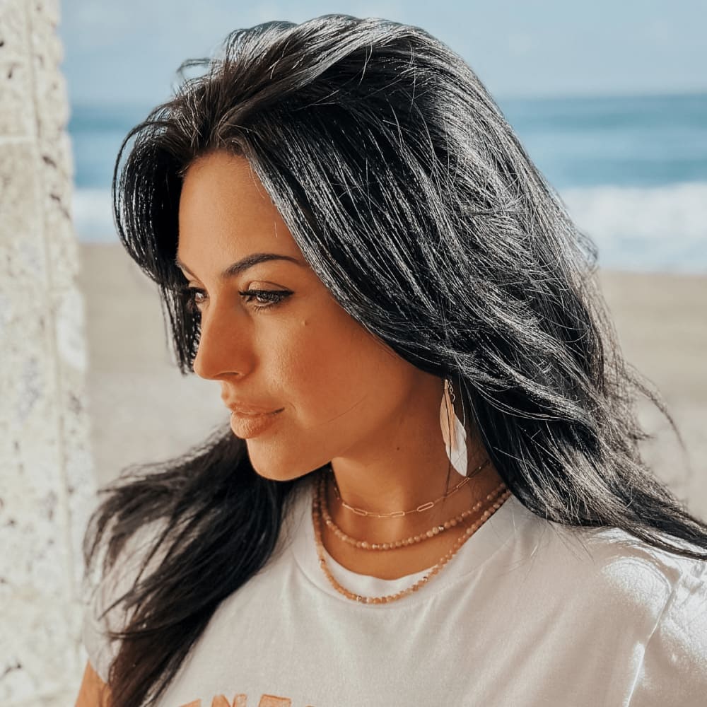 Beaded Sun Stone Necklace - Necklaces