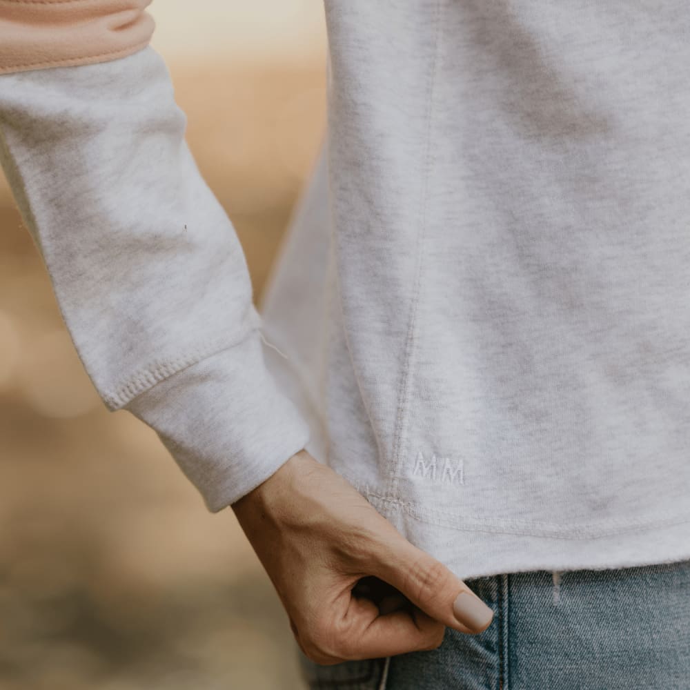 Cropped Color Block Sleeve Hoodie