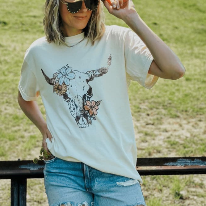 Floral Western Skull - NEW