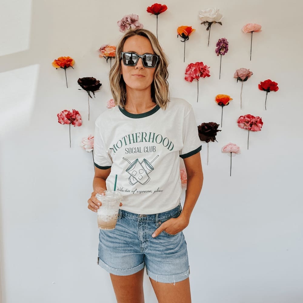 Motherhood Social Club Ringer Tee - Mommy Apparel