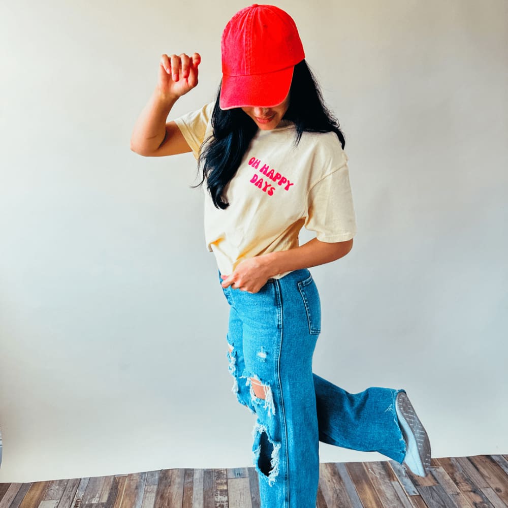 Oh Happy Days Tee - Butter Yellow - NEW