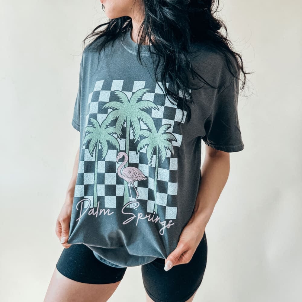 Palm Springs Checkerboard Tee - Mommy Apparel
