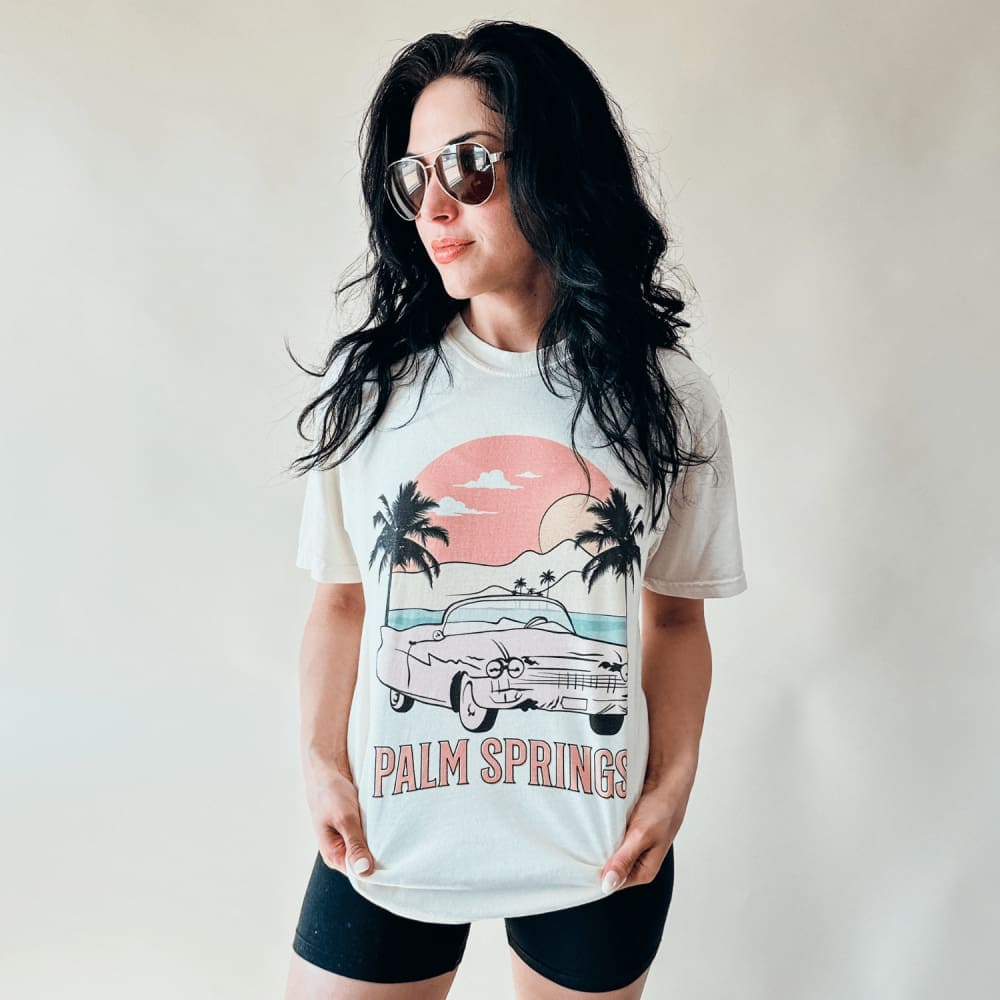 Palm Springs Sunset Car Tee - Mommy Apparel