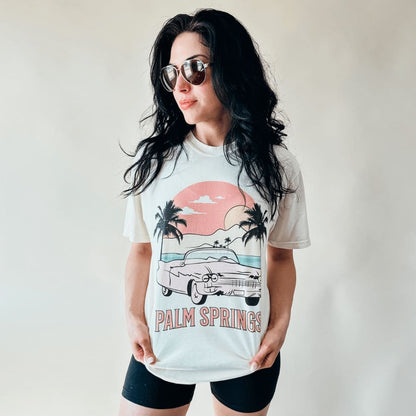 Palm Springs Sunset Car Tee - Mommy Apparel