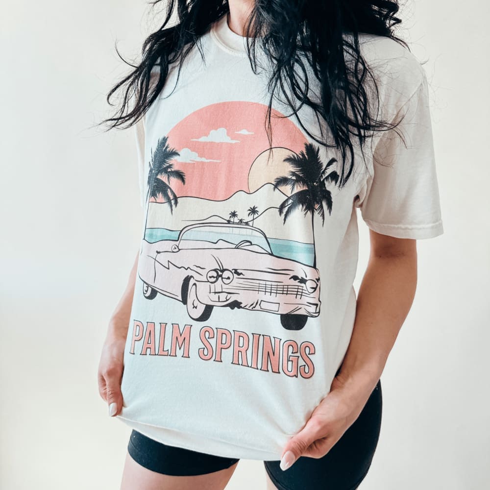 Palm Springs Sunset Car Tee - Mommy Apparel