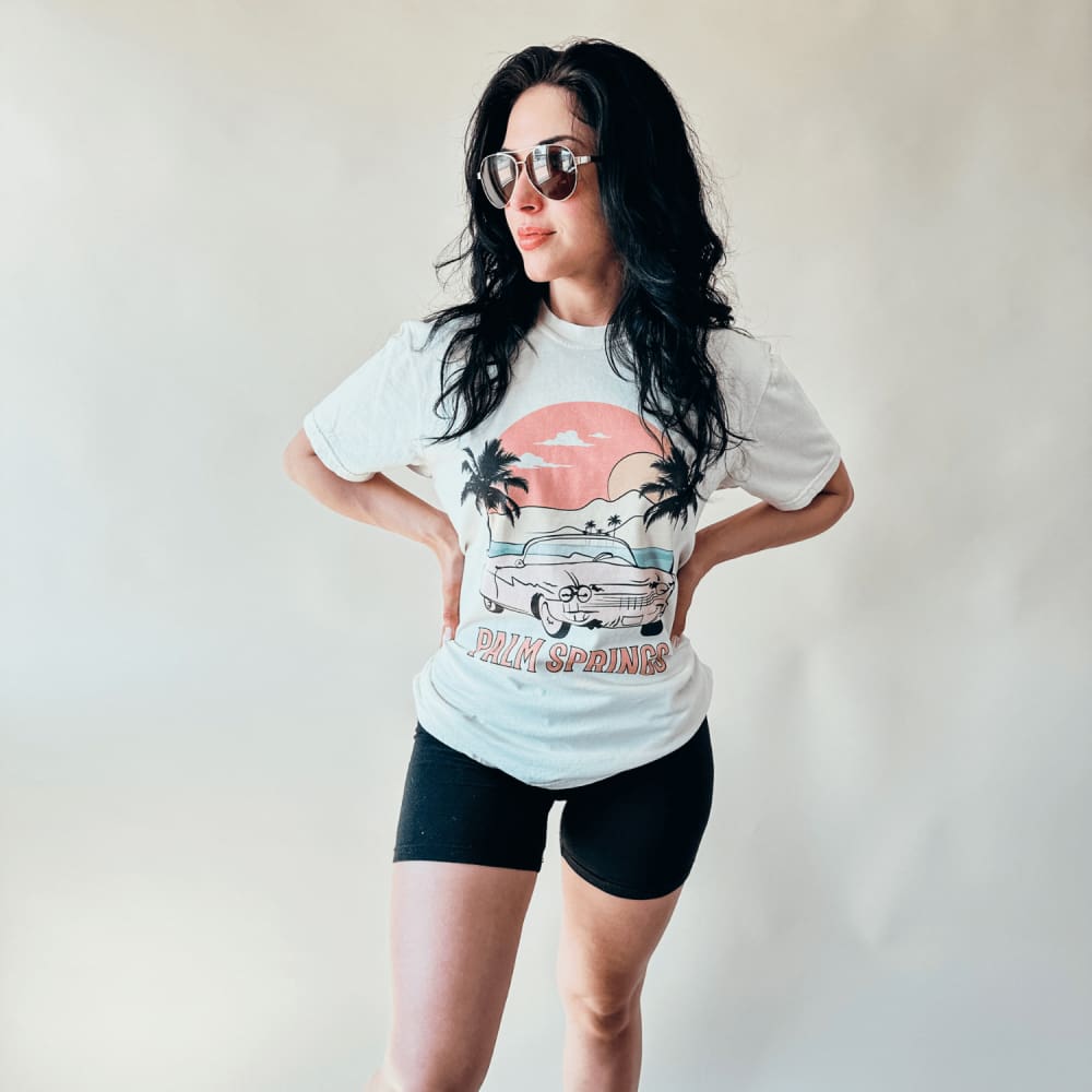 Palm Springs Sunset Car Tee - Mommy Apparel