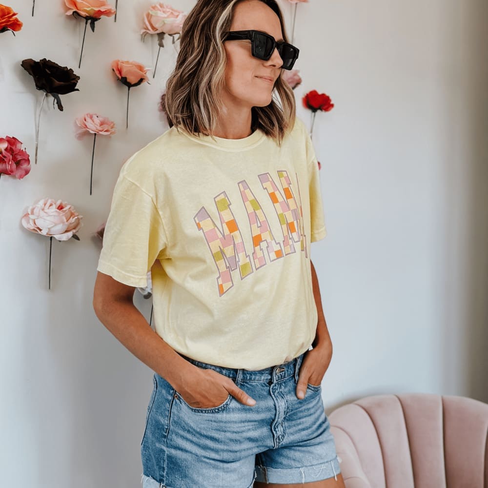 Pastel Mama Checkerboard Tee - NEW
