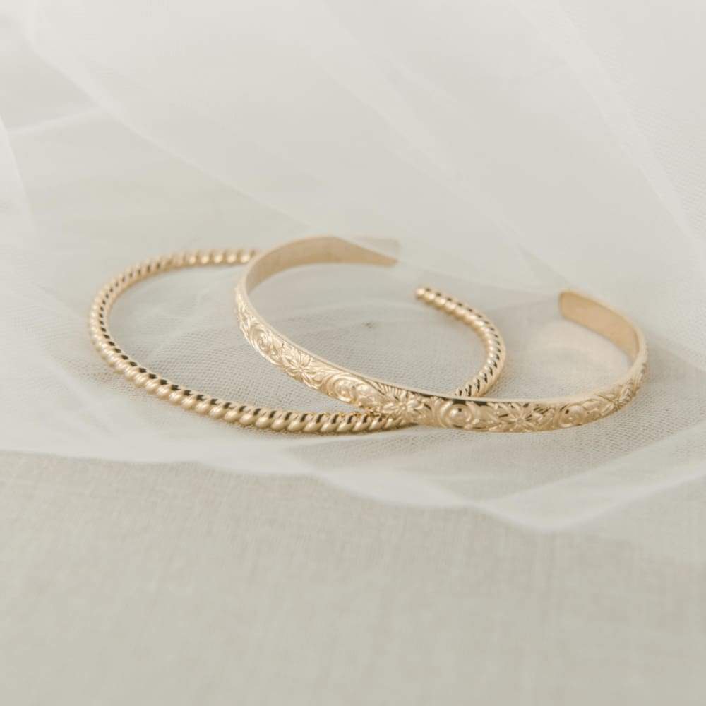 Personalized Gold Floral Bridal Set