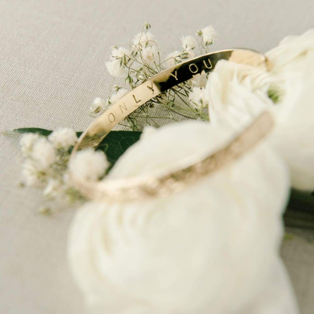Personalized Gold Floral Bridal Set