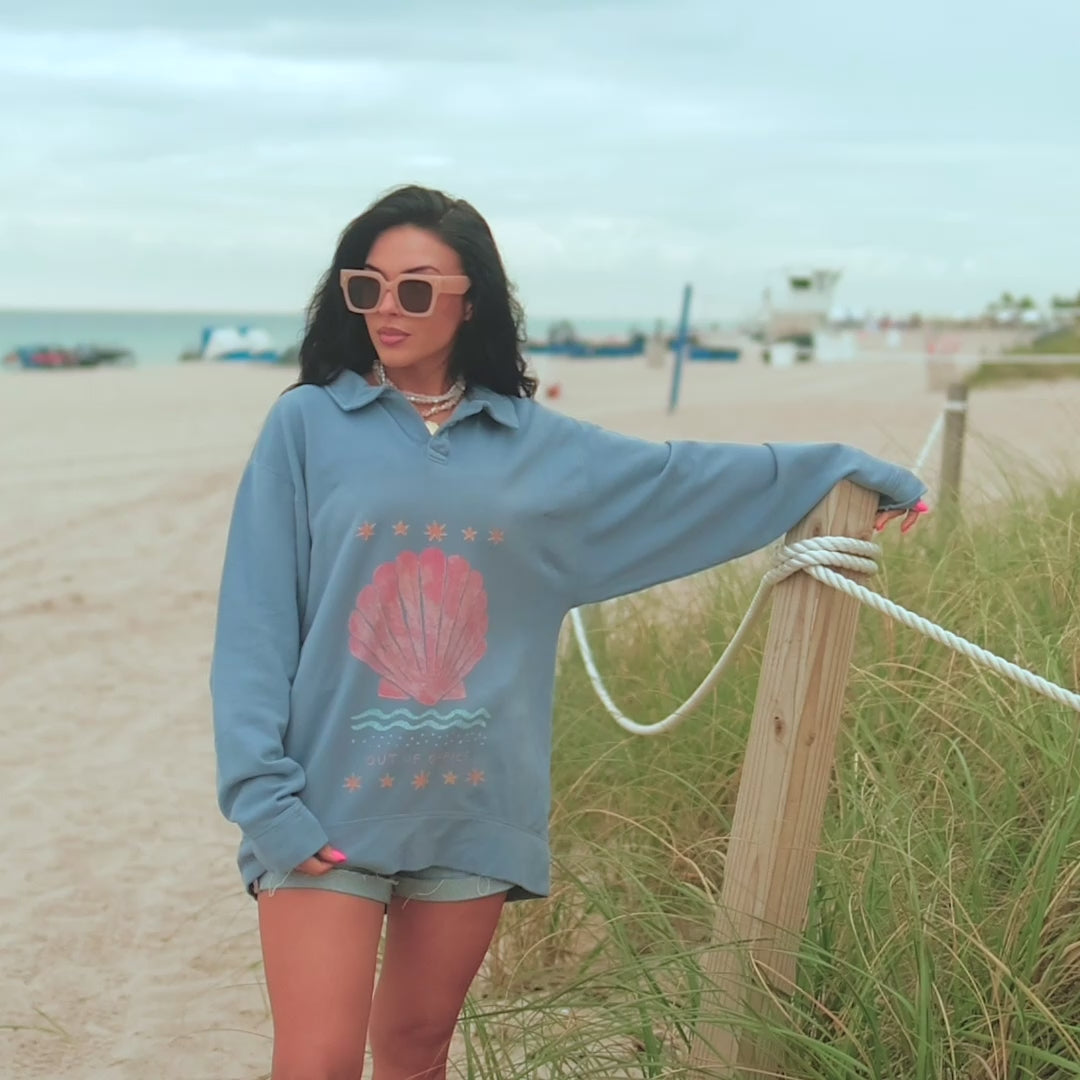 model wearing out of office