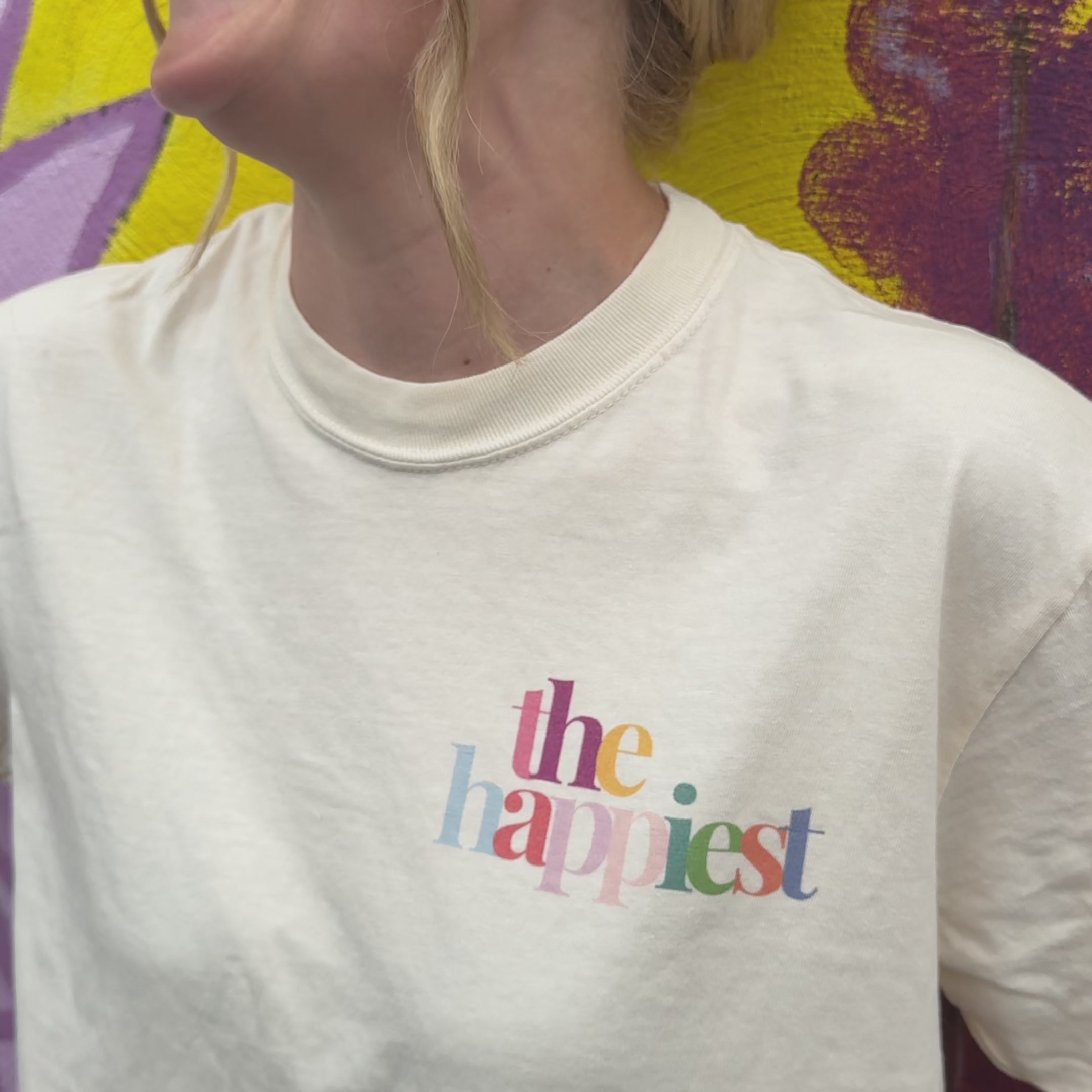 the happiest tee on a woman