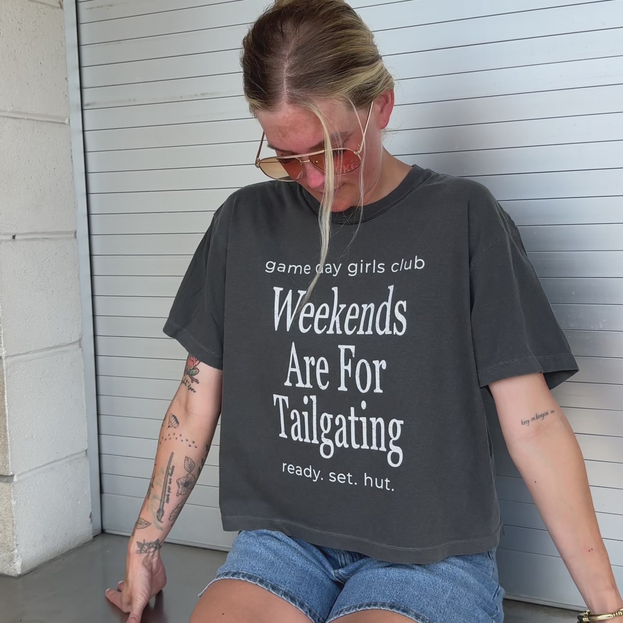 Weekends Are For Tailgating Cropped Tee