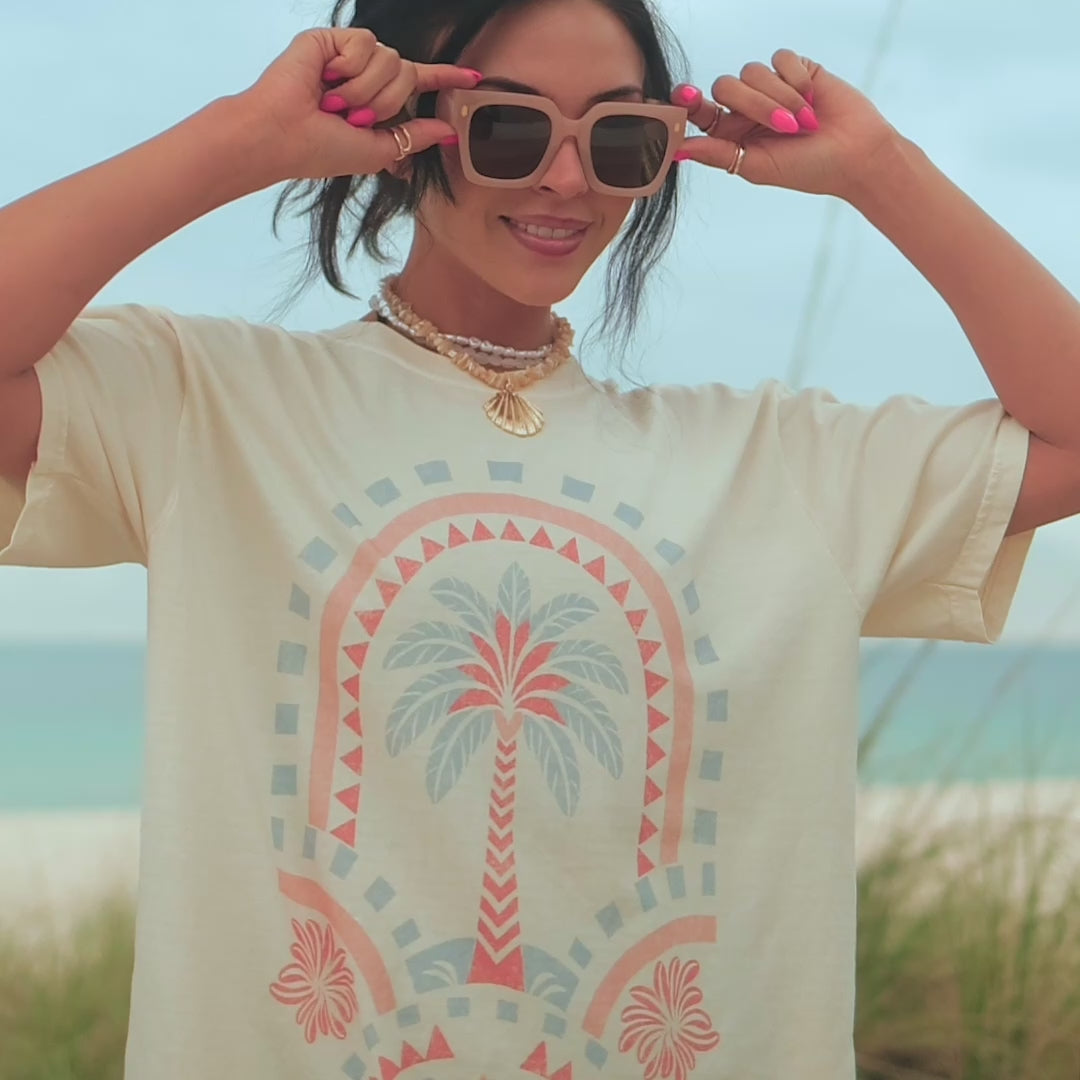 model wearing Palm Paradise Tee