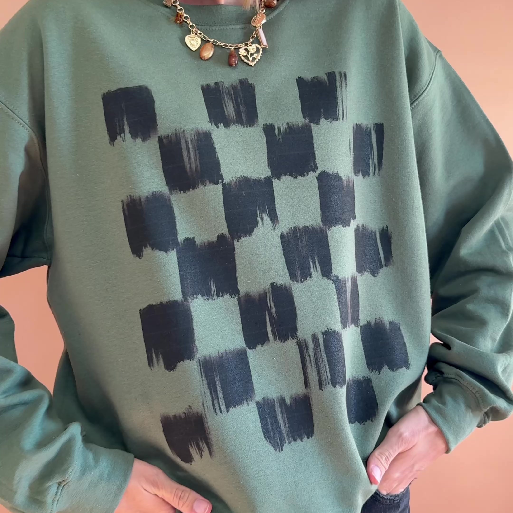 Chic Checkerboard Sweatshirt