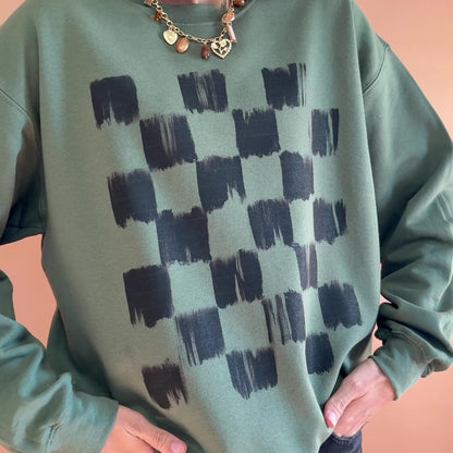 Chic Checkerboard Sweatshirt
