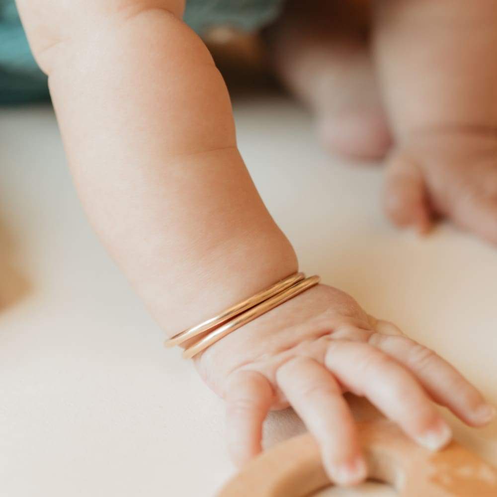 Reflection Double Gold Baby Bangles