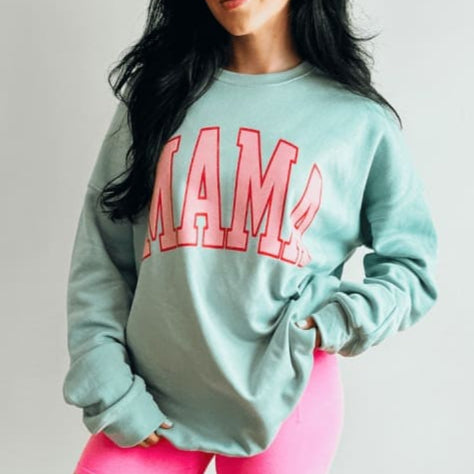 Summer Mama Sweatshirt - Dusty Blue