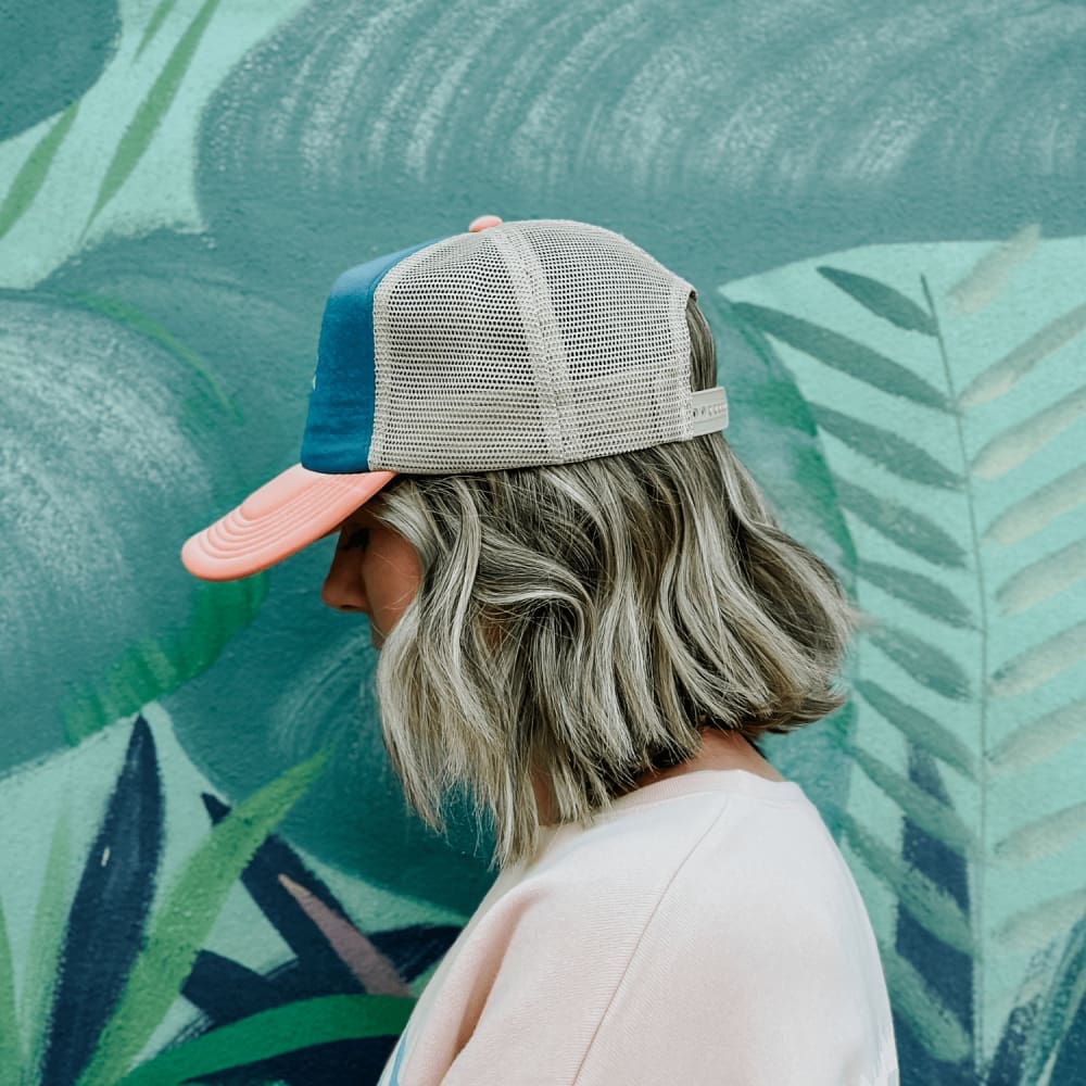Sun and Waves Trucker Hat - Marine Salmon