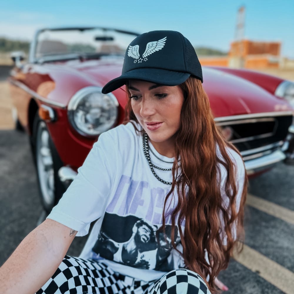 Vintage Wings Trucker Hat - Black