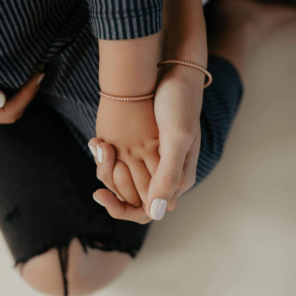 Woven Twisted Rose Gold Mama + Me Set - Baby Bangles