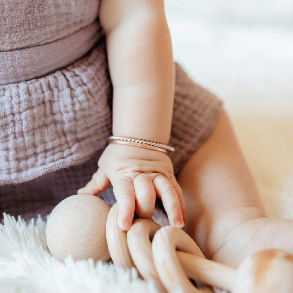 Distinctive - Rose Gold & Twisted Silver Baby Bangles