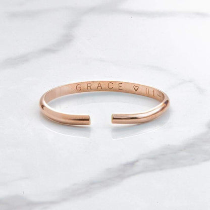 Lasting Engraved Rose Gold Baby Bracelet