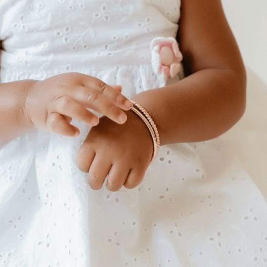 Baby Bangles Woven Twisted Gold & Immeasurable Gold Stack
